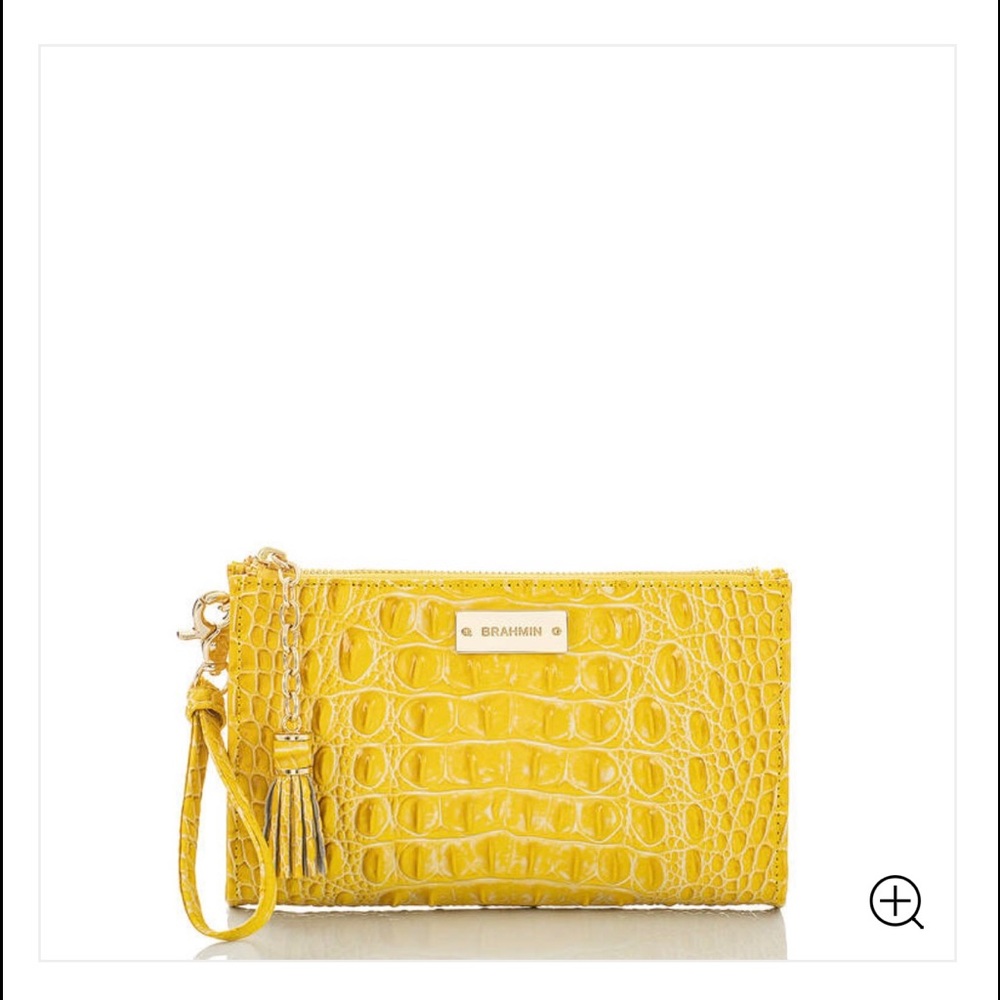 Brahmin Leather Sunflower Yellow Melbourne Wristlet